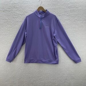 Peter Millar Jacket Mens Large Purple Perth Melange Quarter Zip Performance Golf